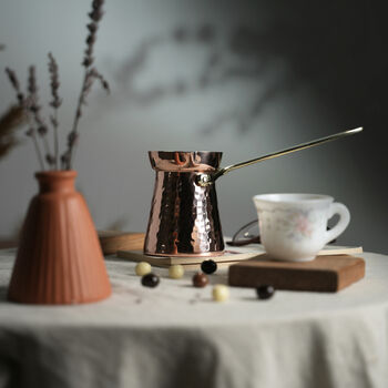 Hammered Solid Copper Turkish Coffee Pot – 250ml, 6 of 6