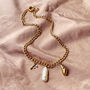 Molten Initial, Pearl And Shell Chunky Chain Necklace, thumbnail 4 of 9