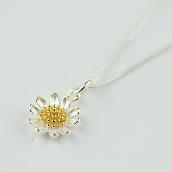 Delicate Sterling Silver Daisy Necklace, 3 of 4