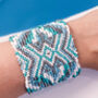 Turquoise Blue And White Beaded Friendship Bracelet, thumbnail 1 of 2