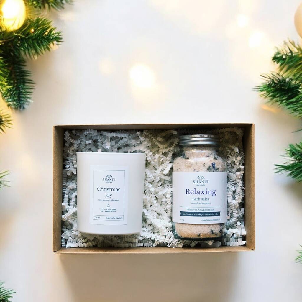 Relaxing Christmas Pamper Gift Box For Her Organic Aromatherapy Scented With Essential Oils, 1 of 12