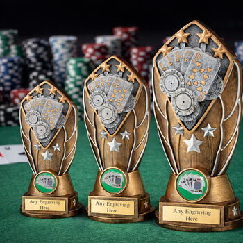 Personalised Poker Trophy Award – Cards And Chips Design, 2 of 2