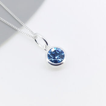 Personalised Sterling Silver March Aquamarine Birthstone Necklace, 3 of 12