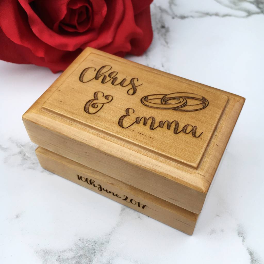 Personalised Wedding Ring Box By Laser Made Designs