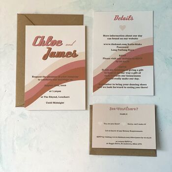 Retro Chloe Wedding Invitation, 2 of 2