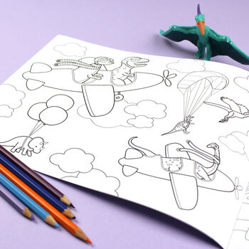 Dinosaurs Doing Stuff Colouring Book, 6 of 7