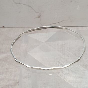 Sterling Silver Faceted Bangle, 2 of 8