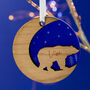 Starry Bear Wood Personalised Christmas Decoration, thumbnail 7 of 7