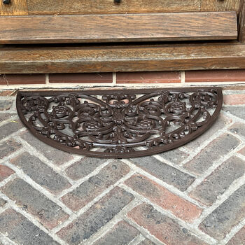 Ornate Semi Circular Cast Iron Doormat, 4 of 6