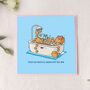 Cute Bear Bath Greetings Card, thumbnail 2 of 9