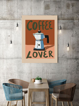 Coffee Lover Typography Kitchen Art Print, 3 of 3
