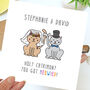 Cat Wedding Card Personalised, thumbnail 1 of 2