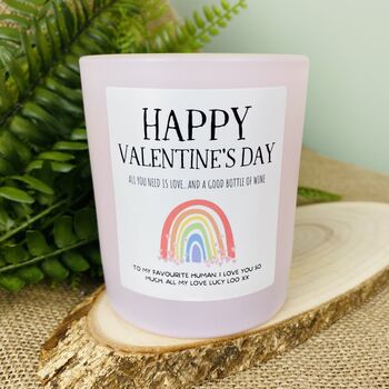 Personalised Lgbtq Rainbow Valentines Candle Gift, 2 of 11