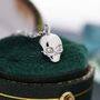 Death Skull Pendant Necklace In Sterling Silver, thumbnail 2 of 12