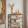 Industrial Shoe Rack With Fabric Shelves, thumbnail 2 of 11