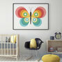 Rainbow Striped Butterfly Art Print, thumbnail 1 of 3