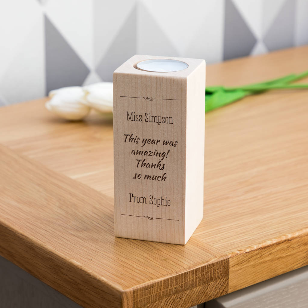 Personalised Candle Holder Teacher Gift By Mirrorin