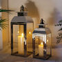 Set Of Two Stainless Steel Hanging Candles Lantern, thumbnail 3 of 8