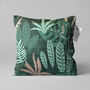 Green Decorative Pillow Cover With Tropical Leaves, thumbnail 1 of 7