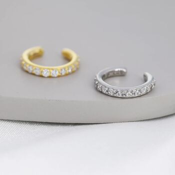 Minimalist Cz Ear Cuff In Sterling Silver, 2 of 11