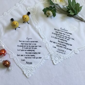 Mother Of The Groom Custom Hanky Gift From Bride, 3 of 7