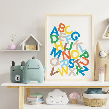 Colourful Alphabet Letters Educational Kids Print, 7 of 10