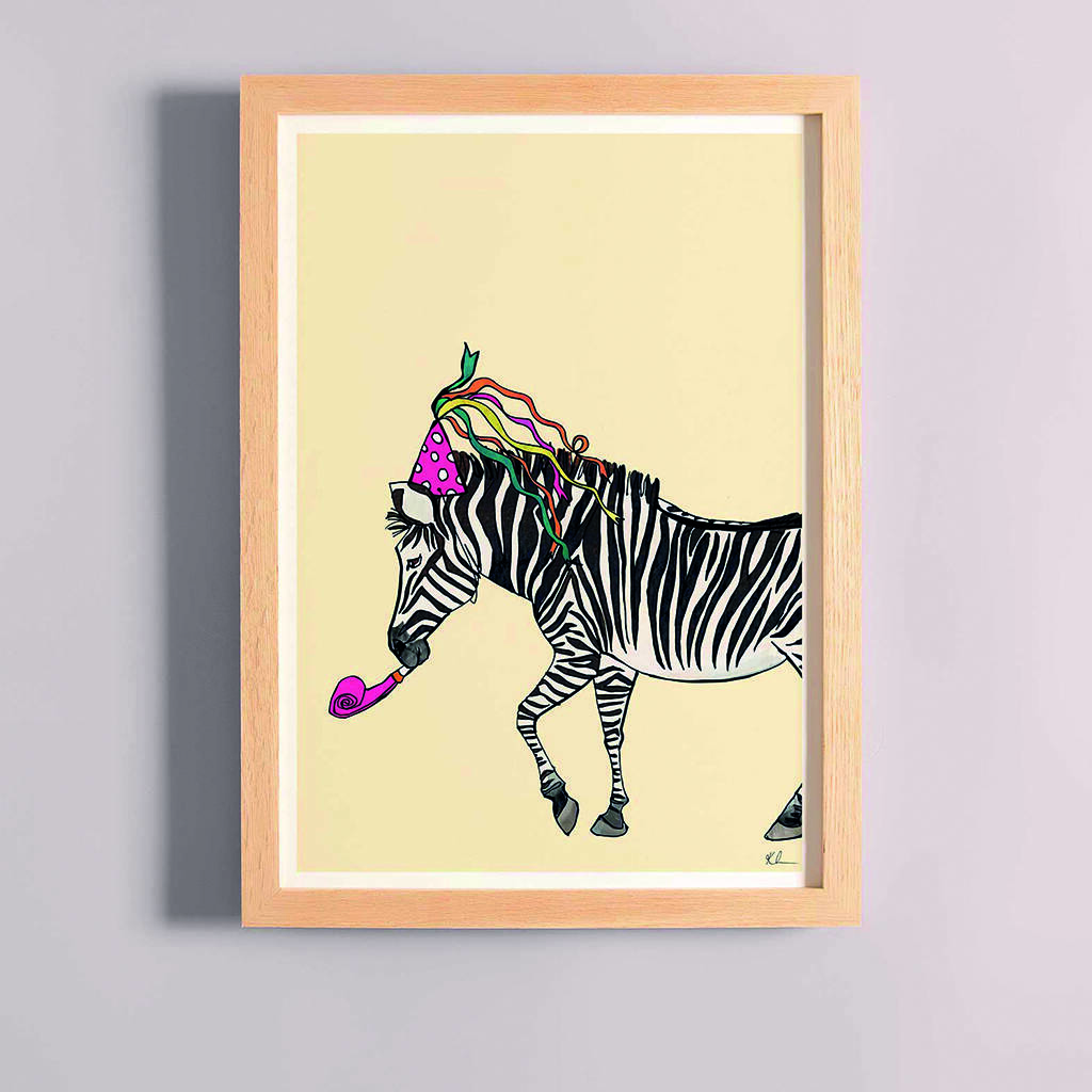 This Party Got Wild Zebra Fine Art Print, 1 of 3