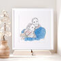 Watercolour Line Couple Portrait, thumbnail 1 of 9