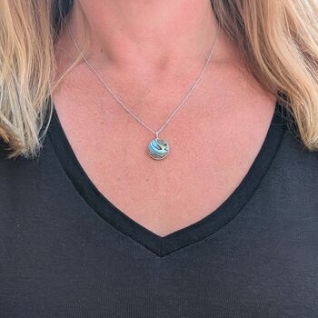 The Circle Abalone Shell Necklace, Silver, 2 of 7