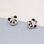 Sterling Silver Cute Panda Stud Earrings, thumbnail 2 of 12
