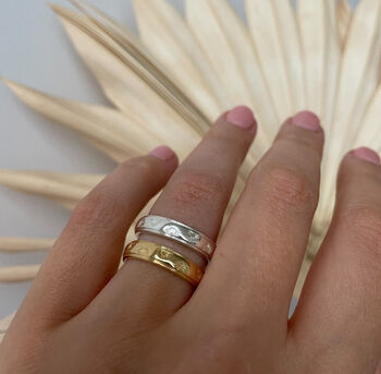Engraved Palm Band Ring In Sterling Silver, 3 of 10