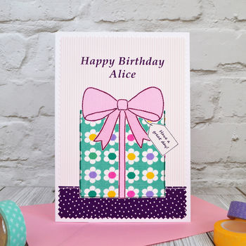 'Present' Personalised Girls Birthday Card, 2 of 3
