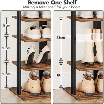 Wooden Tall Shoe Rack Narrow Shoe Storage Organizer, 10 of 12