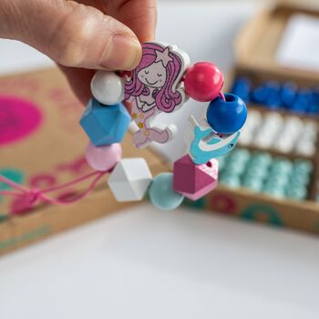Personalised Mermaid Wooden Bead Making Kit, 4 of 6