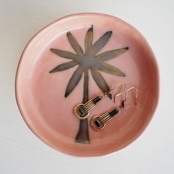 Handmade Pink And Gold Ceramic Palm Tree Ring Dish, 2 of 8