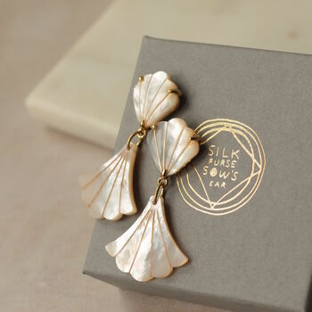 Mermaid Pearl Statement Art Deco Earrings, 5 of 11