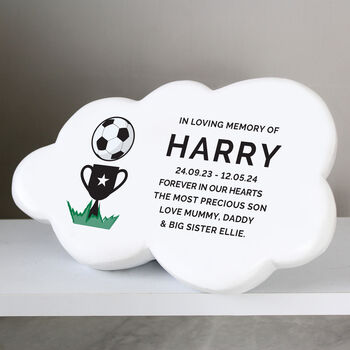Personalised Football Resin Memorial Cloud, 2 of 2