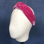Hot Pink Silk Velvet Knotted Headband, thumbnail 2 of 2