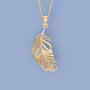 Angel Feather Necklace In 9ct Gold, thumbnail 3 of 5