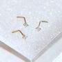 14 Carat Gold Solitaire Nose Stud, thumbnail 3 of 4