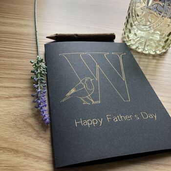 Personalised Robin Initial Father's Day Card, 9 of 12
