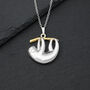 Sloth Pendant 18ct Gold On Silver, thumbnail 1 of 2