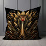 Celestial Aviary Art Deco Swan Poly Linen Cushion, thumbnail 4 of 6