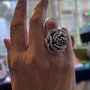 Sterling Silver Statement Large Rose Ring, thumbnail 3 of 4