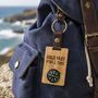 Great Plains 'Hold Fast' Oak Compass Keyring, thumbnail 1 of 2
