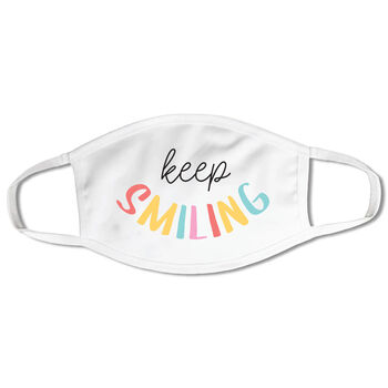 Charity 'Keep Smiling' Positivity Rainbow Face Mask, 6 of 6