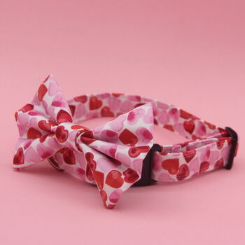 Pink And Red Hearts Valentines Dog Collar, 5 of 9