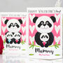 Personalised Panda Mummy Valentine's Card, thumbnail 1 of 8