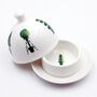 Topiary Hand Decorated Bone China Butter Pat Dome, thumbnail 4 of 5