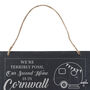 We're Terribly Posh, Our Second Home Is In Cornwall Illustrated Slate Sign, thumbnail 2 of 4